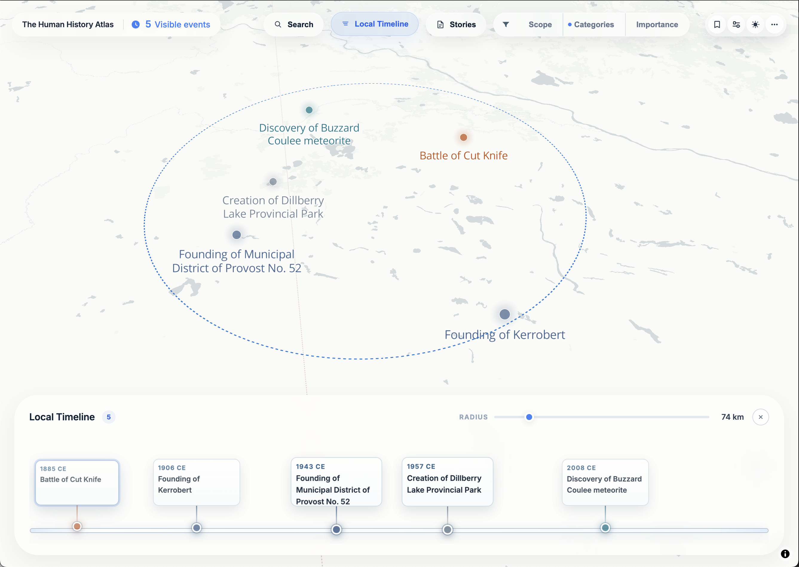 Local timeline panel